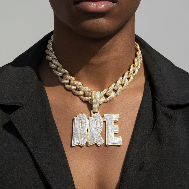 Custom Two Tone Letters/Name Pendant