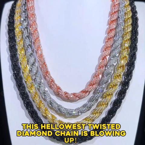9mm Iced Out Rope Chain
