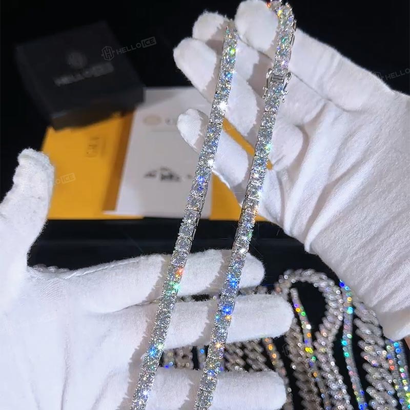 2mm/3mm/4mm/5mm/6.5mm 925 Silver & VVS1 Moissanite Tennis Chain