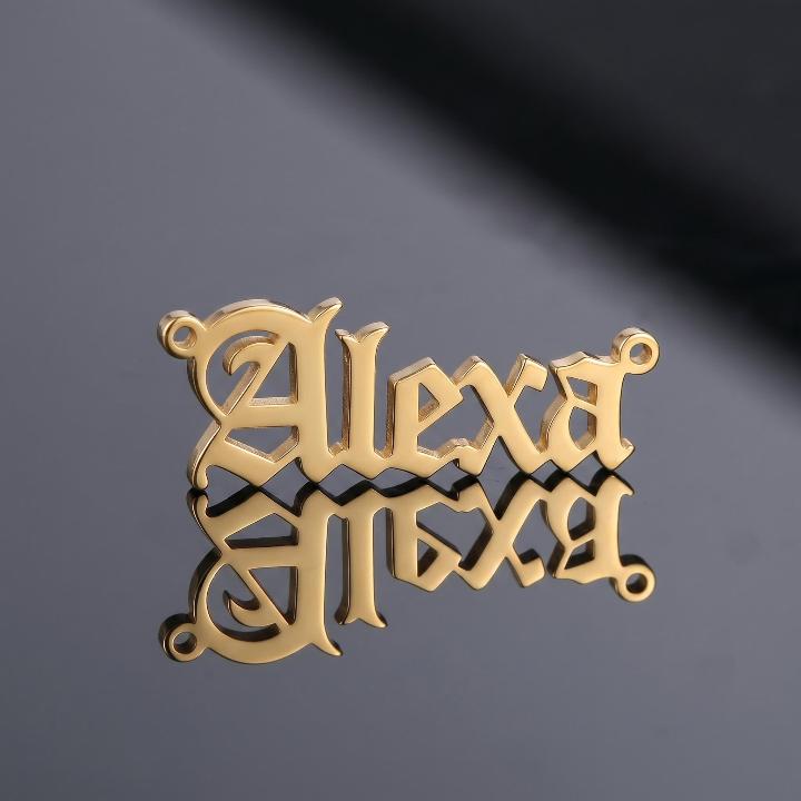 Custom Font Name Necklace with 3mm Cuban Chain
